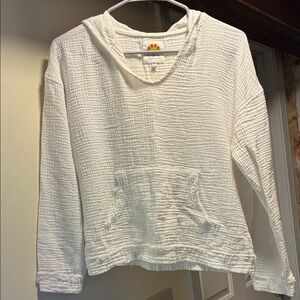 White Textured Hoodie